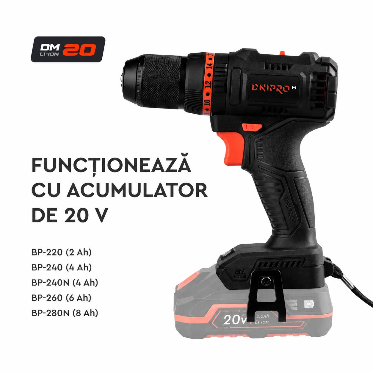 Mașină de găurit și înșurubat cu acumulator Dnipro-M CD-201HBC Compact — imagine 3