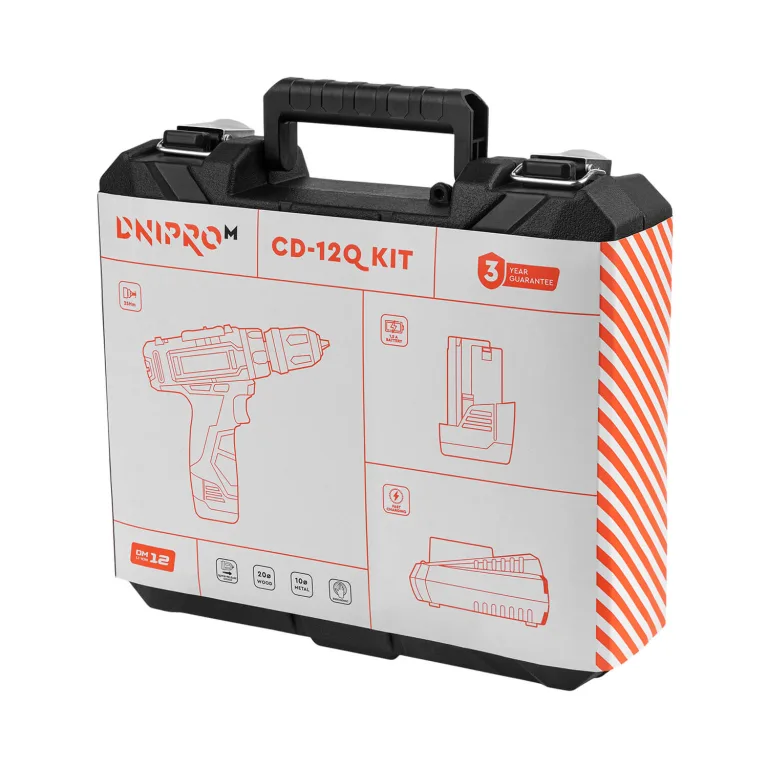 Mașină de găurit și înșurubat cu acumulator Dnipro-M CD-12Q Kit — imagine 2