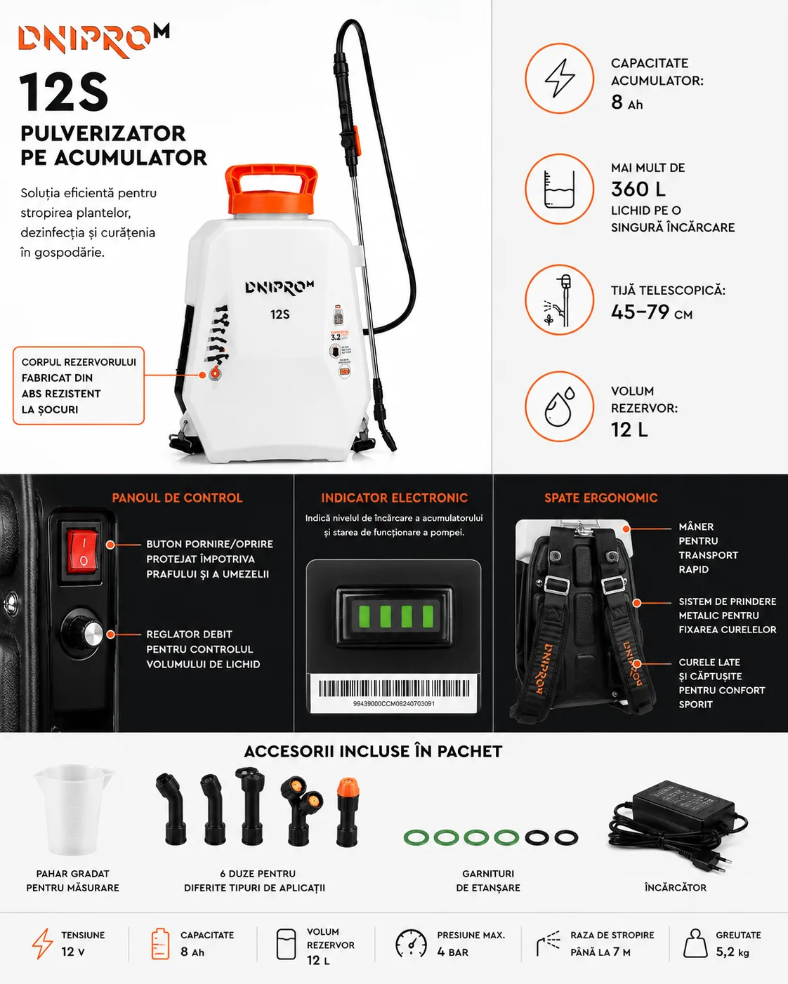 Pulverizator cu acumulator DNIPRO-M 12S — imagine 2