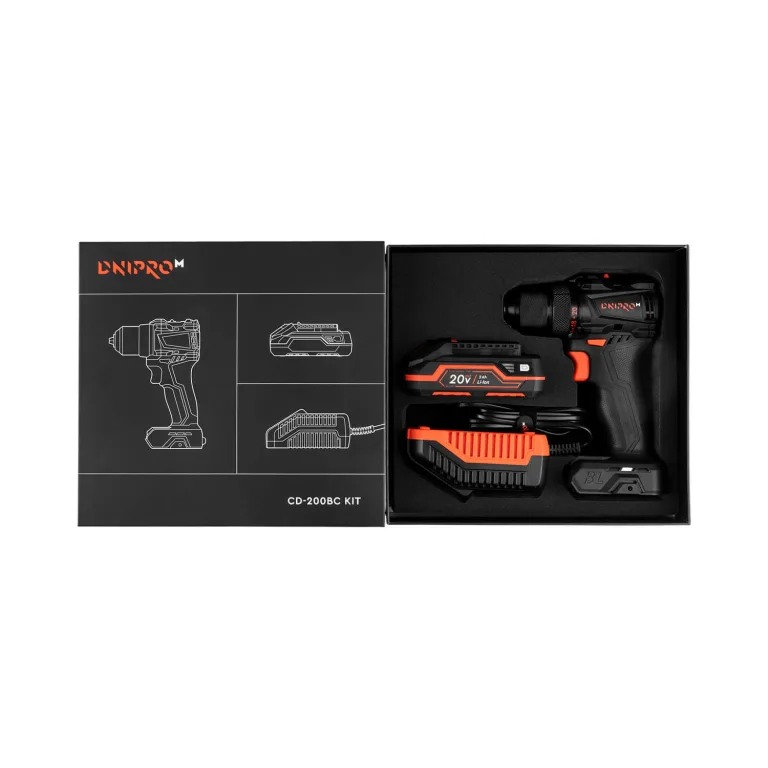 Mașină de găurit și înșurubat cu acumulator Dnipro-M CD-200BC KIT — imagine 3