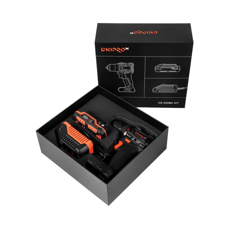 Mașină de găurit și înșurubat cu acumulator Dnipro-M CD-200BC KIT — imagine 12
