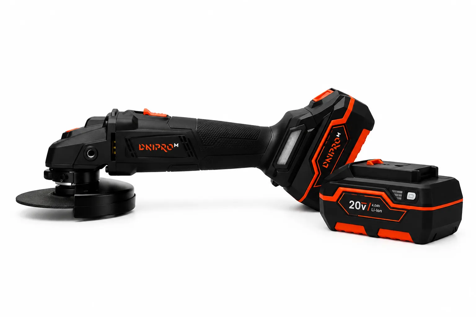 Kit Flex DNIPRO-M DGA-200BC ULTRA 20V Brushless, 125 mm + 2 Acumulatori BP-240 4Ah + Încărcător Rapid FC-230